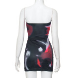 Women Printed Strapless Dress