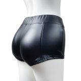 Women Summer Stretch Pu-Leather Casual Shorts