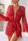Sexy Red See Through Lace Night Robe Gown