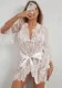 Sexy White See Through Lace Night Robe Gown