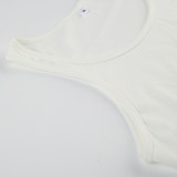 American Casual Street Letter Vest Versatile Print Basic Camisole Top
