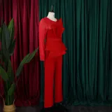 Long Sleeve Chic Mesh Patchwork Beading Slim Fit Formal Party Plus Size Jumpsuit