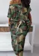 Summer Women Camouflage T-Shirt Short Sleeve And Skirt Two-piece Set
