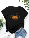 Plus Size Women Style Trendy Printed Summer Short Sleeve T-Shirt