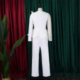 Long Sleeve Chic Mesh Patchwork Beading Slim Fit Formal Party Plus Size Jumpsuit