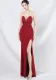 Elegant Fishbone Strapless Slim Waist Slit Evening Dress