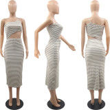 Fashion Casual Sexy Striped Print Dress