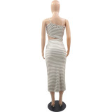 Fashion Casual Sexy Striped Print Dress