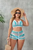 Plus Size Women Cutout Lace-Up Two Pieces Swimwear