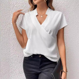 Fashion Casual Summer Slim Solid Color Short-Sleeved Tops T-Shirt