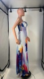 Women's Strap Print Maxi Dress