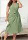 Plus Size Solid Color Summer Elegant Sleeveless Dress