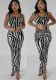 Summer Women's Zebra Print Sleeveless Hollow Long Dress
