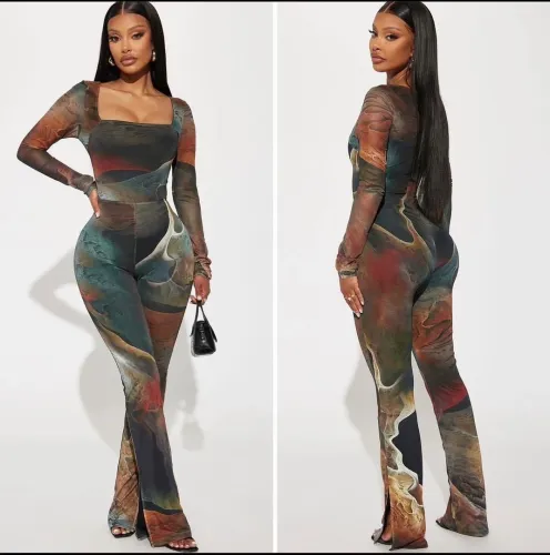 Women Sexy Mesh Jumpsuit