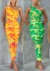 Women Casual Holidays Printed Stretch Slash Shoulder Printed Dress