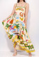 Women summer graffiti print sleeveless suspender Dress