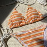 Striped Sexy Two Pieces Bikini Swimsuit