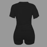 Women T-shirt shorts sports two-piece set