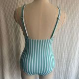 Women's One Piece Striped Swimsuit