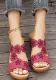 Plus Size Flower Slippers Women's Slip-On Stitched Flat Thick Sole Open Toe Hollow Sandals