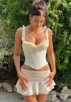 Spring Summer Crop Tunic Slim Fit Camisole