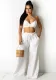 Women Bow Suspender Top and Pant French Summer Two-piece Set