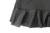 Fashionable Slim Women's Lace-Up Sexy Ruffled Low-Waist Elegant Long Skirt