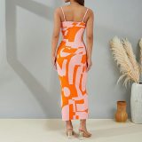 Women Sexy Print Maxi Dress