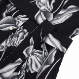Chic Printed Puff Sleeve Ruffle Casual Women's Long Dress