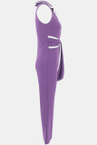 Summer Women's Fashionable V-Neck Chic Elegant Sleeveless Wide Leg Jumpsuit
