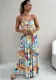 Spring Summer Strap Print Loose Holidays Casual Dress