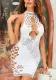 Spring And Summer Women's Hollow Mesh Bodycon Knitting Night Dress