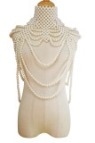 Jewelry Braided Fashionable Pearl Shoulder Chain Multi-Layered Tassel Choker Body Chain