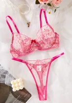 Sexy Women's Floral Embroidered See Through Bra Underwear Sexy Lingerie Set