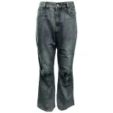 Women Washed Pocket Buttons Denim Pant