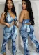 Women Sexy Printed Top and Pant Two-piece Set