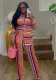 Women striped shirt and trousers two-piece set