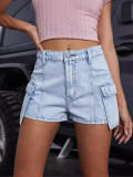 Women Pocket Denim Shorts