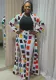 Women Casual Printed Slit Robe and Pant Two-piece Set