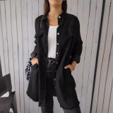 Street Style Fall Fashionable Loose Turndown Collar Women's Denim Jacket