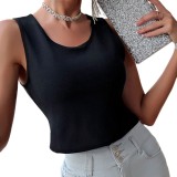 Women's Summer Sleeveless Black Tassels Tank Top