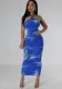 Sexy Halter Neck Cross Tie Low Back Women's Bodycon Dress