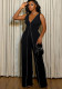 V-Neck Sleeveless Straight Leg Chic Women's Jumpsuit