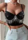 Rhinestone Tassel Chain Camisole Fashionable Outdoor Wear Crop Top
