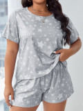 Stylish And Comfortable Casual Loose Home Wear Summer Plus Size Two-Piece Shorts Set