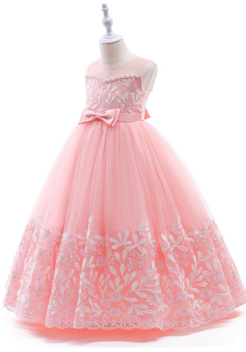 Girls Trendy Tutu Dress Women's Summer Children's Sleeveless Long Dress Flower Girl Princess Dress Wedding Dress