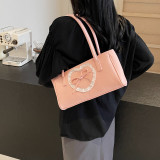 Lace Heart Print Bow Sweet Shoulder Women's Bag Trendy Fashion Underarm Bag