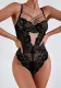 Sexy See Through Black Lace Strap Bodysuit Lingerie