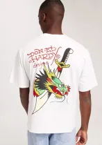 Printed Short Sleeve T-Shirt Loose Round Neck Plus Size Men's Tops
