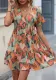 Women Solid V-neck Loose Pleated Dress